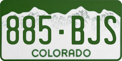 CO license plate 885BJS