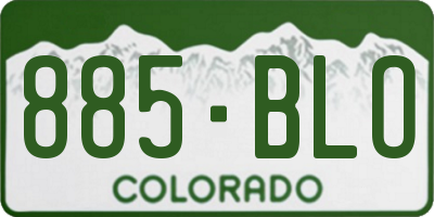 CO license plate 885BLO