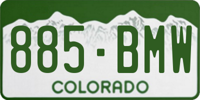 CO license plate 885BMW