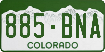 CO license plate 885BNA