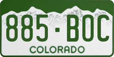 CO license plate 885BOC