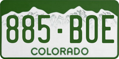 CO license plate 885BOE