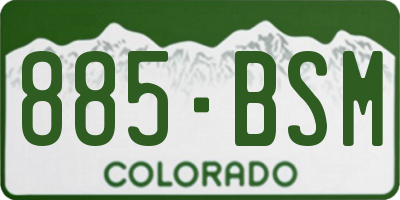 CO license plate 885BSM