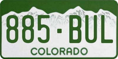 CO license plate 885BUL