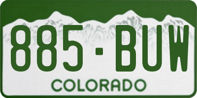 CO license plate 885BUW