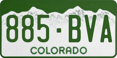 CO license plate 885BVA