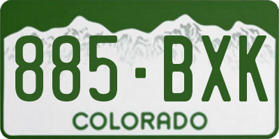 CO license plate 885BXK
