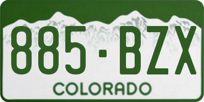 CO license plate 885BZX