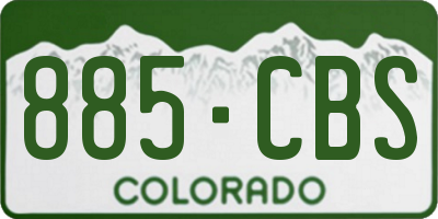 CO license plate 885CBS
