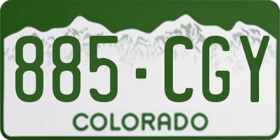 CO license plate 885CGY