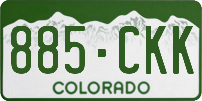 CO license plate 885CKK