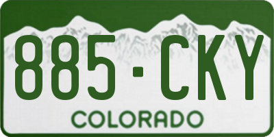 CO license plate 885CKY