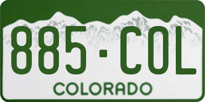 CO license plate 885COL