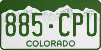 CO license plate 885CPU