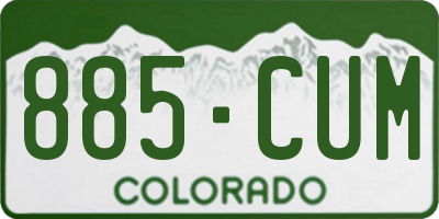 CO license plate 885CUM