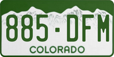 CO license plate 885DFM