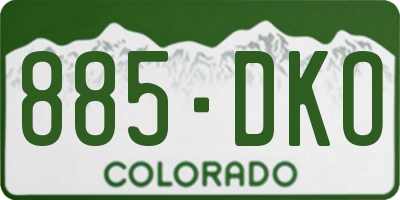 CO license plate 885DKO