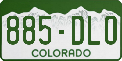 CO license plate 885DLO