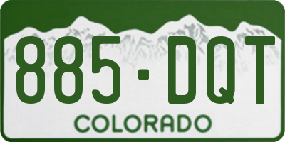 CO license plate 885DQT