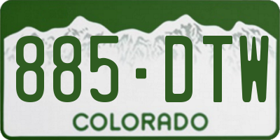 CO license plate 885DTW