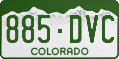 CO license plate 885DVC