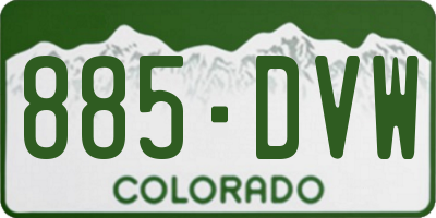 CO license plate 885DVW