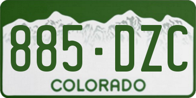CO license plate 885DZC