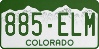 CO license plate 885ELM
