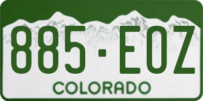 CO license plate 885EOZ