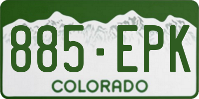 CO license plate 885EPK