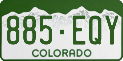 CO license plate 885EQY