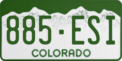 CO license plate 885ESI