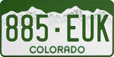 CO license plate 885EUK