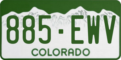 CO license plate 885EWV