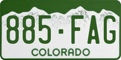 CO license plate 885FAG