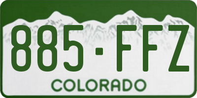 CO license plate 885FFZ