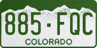 CO license plate 885FQC