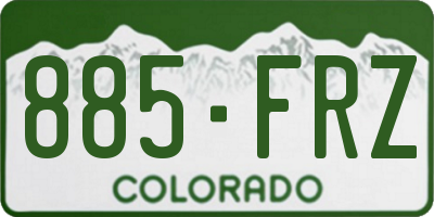CO license plate 885FRZ