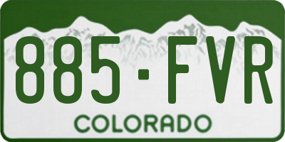 CO license plate 885FVR
