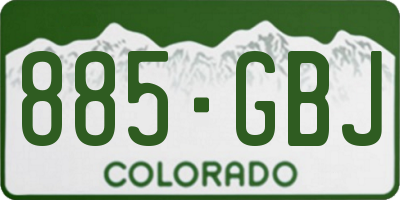 CO license plate 885GBJ