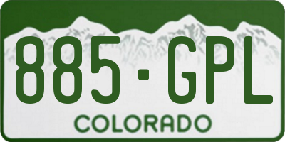 CO license plate 885GPL