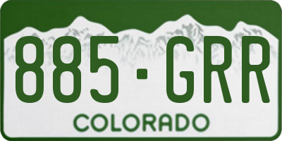 CO license plate 885GRR
