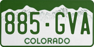 CO license plate 885GVA