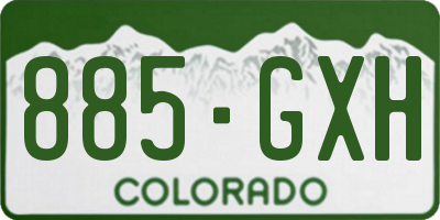 CO license plate 885GXH