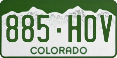 CO license plate 885HOV