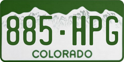 CO license plate 885HPG