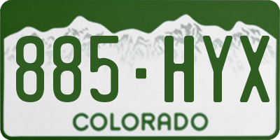 CO license plate 885HYX