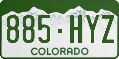 CO license plate 885HYZ