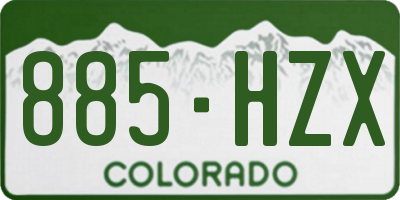 CO license plate 885HZX