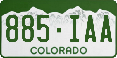 CO license plate 885IAA